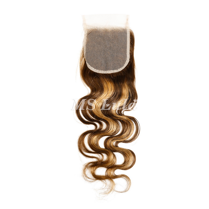 Body Wave #4/27 Highlight Virgin Human Hair 4x4 13x4 Transparent Lace Closure/Frontal - 图片 3